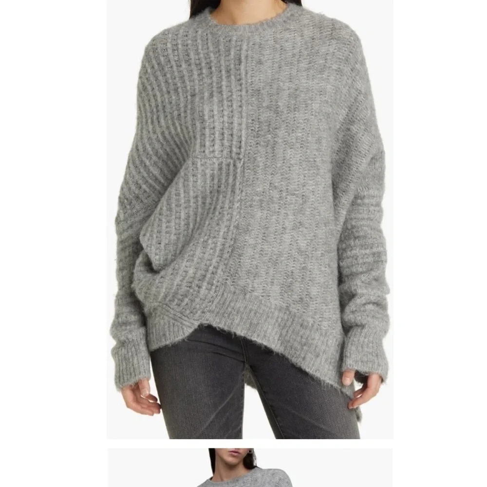 All Saints Selena Asymmetric Sweater, Alpaca Wool - Picture 3 of 16